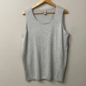 Chico’s tank sweater rib trim detail heather gray size XL. NWT.
